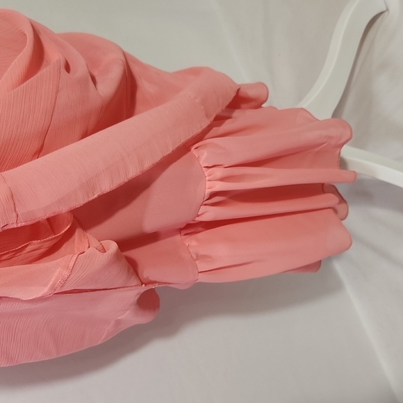 New York City Design Co Skirt Pink Lined Pleat Elastic Waist Chiffon SZ 5X Flowy - Picture 5 of 12